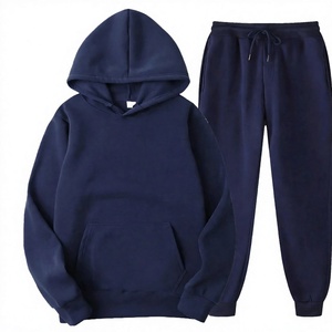 Conjunto Deportivo Azul con Capucha, Pantalones Jogger con Cordón, Sudadera con Capucha, Dos Piezas, Ropa Deportiva Informal - Product Image 4