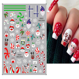 2023 NEWing Christmas Nail Sticker Penguin/ Santa/Deer Sliders Snowflakes Decal Tattoo F893 miglior adesivo per unghie di natale nel 2023 - Product Image 4
