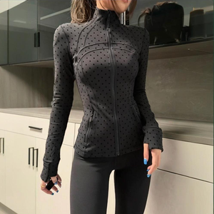 Veste <span class=keywords><strong>de</strong></span> yoga d'hiver pour <span class=keywords><strong>femme</strong></span> avec fermeture éclair dorée, livraison express aux États-Unis, vêtements <span class=keywords><strong>de</strong></span> fitness ajustés pour <span class=keywords><strong>femme</strong></span>, ensemble veste - Product Image 3