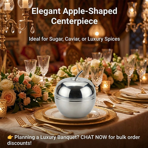 طقم تقديم شاي زجاجي فاخر للاستخدام التجاري مع قاعدة تسخين من الفولاذ المقاوم للصدأ وأوعية للتوابل للفنادق فئة 5 نجوم - Product Image 5