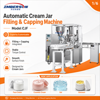 Machine de remplissage et de bouchage rotative entièrement automatique pour pots de crème CJF, pour l'emballage de crèmes, gels, baumes et onguents cosmétiques