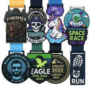 Medalla de metal dorado y plateado personalizada de fabricación, medalla de maratón esmaltada de aleación de zinc, medallas deportivas - Product Image 1