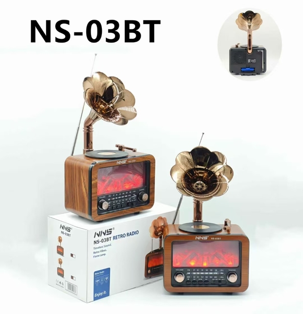 NNS NS-03BT Portable Wireless Vintage Am Fm Old Wooden Retro Radio With Tf Card Function Am Fm Radio Retro