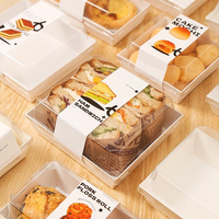 Accepter Boîte personnalisée avec couvercle transparent Boîte à hot-dogs Plateau en papier Emballage alimentaire en papier kraft