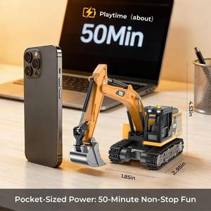 Mini-excavatrice RC 12 canaux haute performance en alliage EPT 1:64 pour l'apprentissage STEM et la programmation - Product Image 2