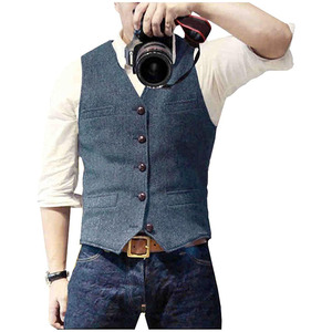 <span class=keywords><strong>Gilet</strong></span> de costume pour <span class=keywords><strong>homme</strong></span> RNSHANGER, col en V, décontracté, classique, formel, coupe ajustée, pour <span class=keywords><strong>mariage</strong></span> - Product Image 6