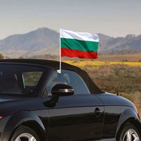 Drapeau de voiture de la Bulgarie 30x45cm en polyester durable pour affichage automobile, assurance, éducation, agence de voyage