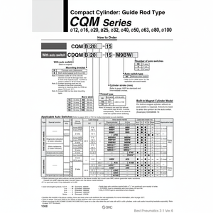 SMC Pneumatics Cylindre Compact CDQMB20-5 Pièces Pneumatiques De Haute Qualité - Product Image 1