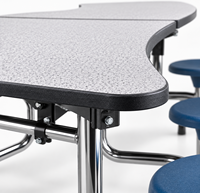 Table à manger portable moderne pour 12 personnes, pour hôpitaux, écoles, cafétérias, pieds chromés, plateau en MDF de 18 mm, garantie de 15 ans