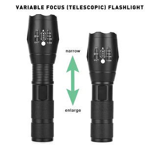 Linterna LED de Mano Recargable USB de Aleación de Aluminio, 1000 Lúmenes, Resistente a Salpicaduras, para Exteriores, XML T6, con Zoom - Product Image 2