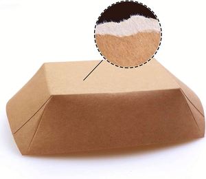 Cajas de Cartón Kraft Marrón Desechables y Compostables para Servir Alimentos, Resistentes a la Grasa, para Hot Dogs - Product Image 6