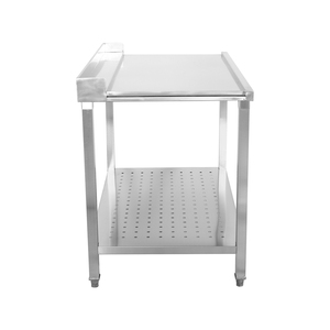 Mesa de salida de acero inoxidable con protector contra salpicaduras y estante inferior para sistemas de lavado de platos - Product Image 5