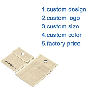 Bolsa de Joyería con Botón y Logotipo Impreso Personalizado, de Lona de Algodón Natural Ecológica - Product Image 4