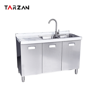 201/304 di fabbrica in acciaio inox attrezzature da cucina commerciale cucina armadio moderno con rubinetto 3 porte armadi da cucina - Product Image 1