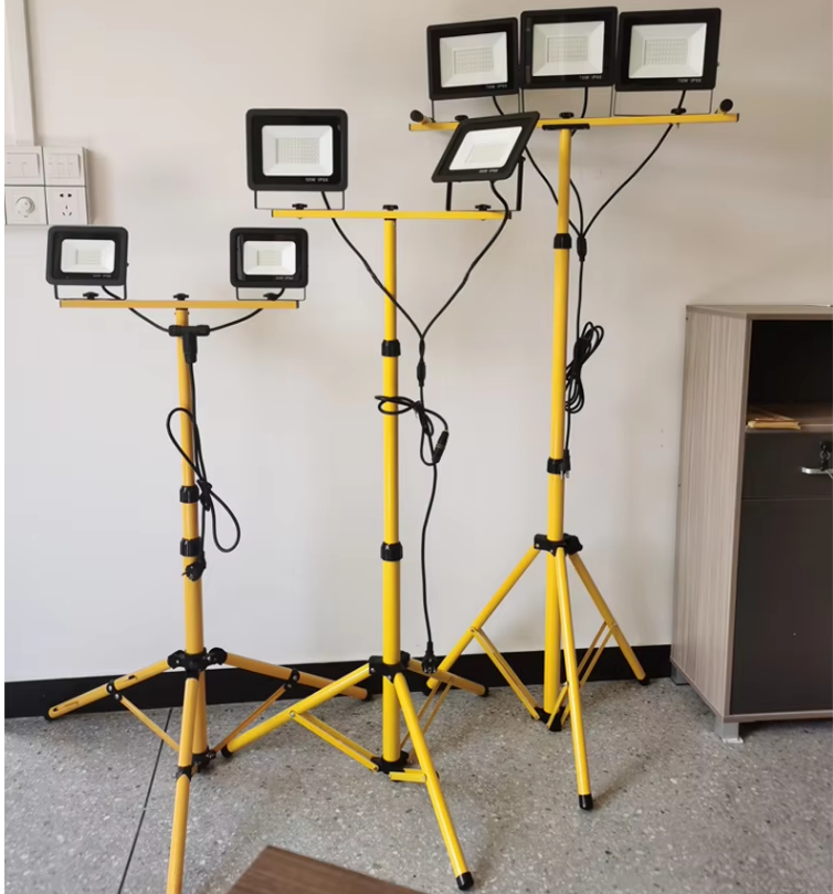 150W Adjustable Head LED Work Lights With Stand Adjustable and Foldable Tripod Stand Emergency Lamp With Individual Switch