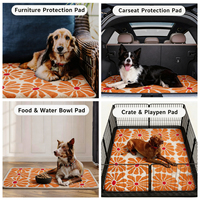 Housse de lit pour chien imperméable, imprimée, écologique et durable, en polyester, pour meubles, lit, canapé, réversible, lavable en machine