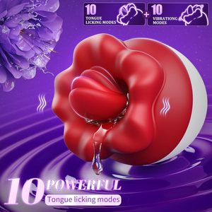 Vibrateur Rose Toys pour femmes, vibrateur clitoridien à léchage de langue avec 8 modes de vibration et de léchage, stimulateur pour le <span class=keywords><strong>plaisir</strong></span> féminin - Product Image 1