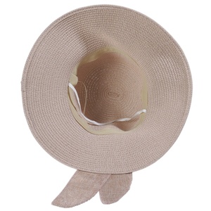 Wholesale Custom Multicolor Foldable Floppy Straw <b>Hat</b> With Ribbon Bow <b>Summer</b> Wide Brim Straw Sun <b>Hat</b> for Women - Product Image 5