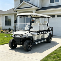 Voiturette de golf électrique 4 places avec boîte de rangement arrière, couleur de carrosserie personnalisable et rangement supplémentaire, batterie lithium 72V, homologuée DOT