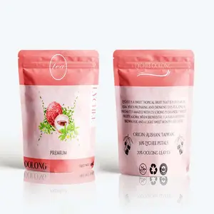 Matcha Green 8 Sided Sealed Tea Leaves Customized Eco Friendly Luxury Loose Tea Sachet Tea Bag Packaging