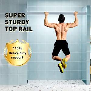 Porte de douche coulissante simple sans cadre 56-60" L x 76" H avec verre trempé 6 mm à fermeture douce pour salle de bain, design minimaliste - Product Image 5