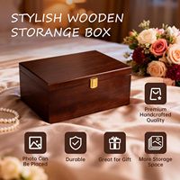 Boîte à bijoux décorative en bois laqué gravée sur mesure avec serrure pour articles volumineux – Vente en gros