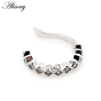Alisouy 1pc Helix Cartilage Conch Fake Piercing Jewelry Ajustable CZ Zircon Crystal Ear Cuff Non Piercing Conch Cuff Earring