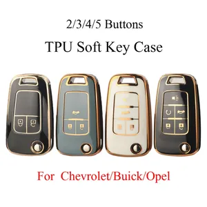 Étui de <span class=keywords><strong>clé</strong></span> de voiture en TPU souple 2/3/4/5 boutons pour Buick/Opel <span class=keywords><strong>Chevrolet</strong></span> Cruze Epica Lova Camaro Impala Aveo Malibu Sail <span class=keywords><strong>Orlando</strong></span> - Product Image 2