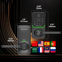 Serrure intelligente de sécurité Tuya Wifi avec mot de passe, carte RFID IC, poignée numérique TTlock, serrure de porte intelligente