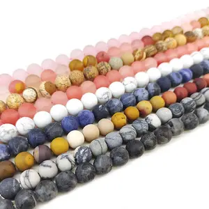 8mm Perles Mates Pierre Naturelle Fait Main BRICOLAGE Pour La Fabrication De Bracelets Bijoux Accessoires