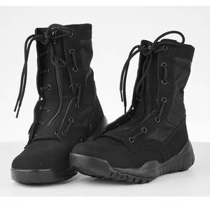 Unisex Zwarte Suède Tactische Laarzen Met Ritssluiting Veters Gevechtsschoenen In Hoogte, Waardoor Antislipfuncties Voor Het Zomerseizoen Toenemen - Product Image 3