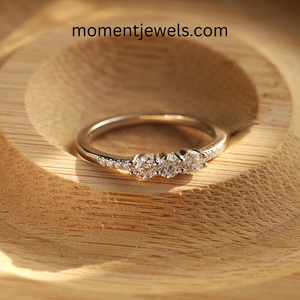 925 Sterling <b>Silver</b> Moissanite <b>Ring</b> Gold Plated Classic Promise <b>Ring</b> for Women Sparkling Diamond Alternative - Product Image 3