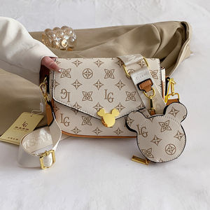 Sac à bandoulière rétro pour femme, sac messager en PU de haute qualité, petit format carré, avec large bandoulière, motif géométrique 1982-1 - Product Image 6