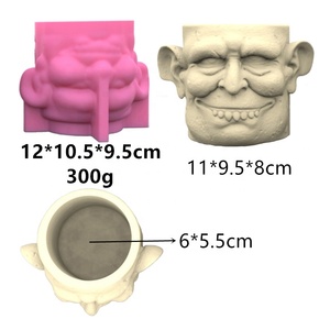 Fine 3D classique bête tête forme Silicone stockage cosmétique brosse conteneur support boîte Pot étui Vase cendrier moule - Product Image 2