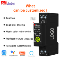 Disjoncteur Intelligent RMshebei TUYA, Moniteur d'Énergie à Distance, Compteur d'Électricité Sans Fil 1P 63A, Contrôleur Wifi MCB Minuteur