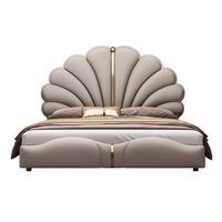 Vente en gros : Lits rembourrés de luxe, modernes, en bois massif, tailles King et Double, avec rangement, mobilier de chambre pour la maison