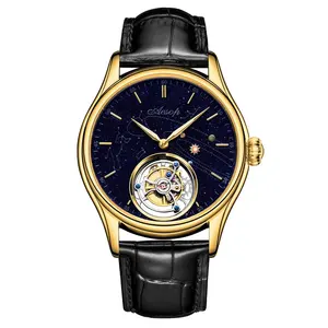 The Universe And The Star Dial 28800z/hr Minimalist Mechanical Watch For Men Flying Tourbillon Watch