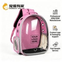 Sac à dos de transport pour chat léger, respirant, transparent, avec fermeture éclair, multifonctionnel, portable, en tissu Oxford et PC pour animaux de compagnie