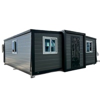 Casas Contenedor de Acero de Doble Ala Expandibles, Diseño Profesional, de 20-40 Pies, con Tres Dormitorios para Uso como Almacén