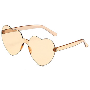 Lunettes de soleil tendance couleur bonbon, sans monture, en forme de cœur, surdimensionnées, pour fêtes et événements - Product Image 5