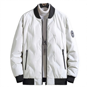 <b>Men's</b> Outdoor Winter <b>Long</b> Woven Dyed Quilted Puffer <b>Jacket</b> Casual Stand Collar Eco-Friendly Zipper Closure - Product Image 2