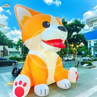 Perro de Mascota de dibujos animados inflable, perro inflable personalizado para decoración publicitaria, modelo inflable de perro bonito con luz Led