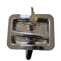 Remorque en acier inoxydable poignée pliante en T serrure Rv camion boîte à outils panneau à palettes loquet