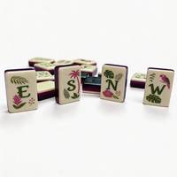 Tropischer Strand Grünes Amerikanisches Mahjong-Set 160 Stück Acryl, Dschungel-Joker Graviert, mit Matte als Geschenk