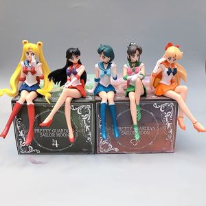 ชุดฟิกเกอร์สะสมเซเลอร์มูน พริตตี้ การ์เดียน ประกอบด้วยตัวละครคลาสสิก 5 ตัวในท่าทางนั่ง สำหรับแฟนอนิเมะและของตกแต่ง - Product Image 6