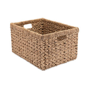 Paniers de rangement rectangulaires en <span class=keywords><strong>rotin</strong></span> de bambou fait à la main très durables tissés en jonc de mer - Product Image 1