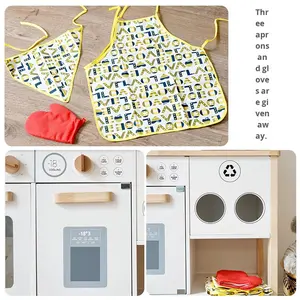 Ahşap mutfak çocuklar için erken öğrenme pişirme oyuncak Pretend ev rol oynamak soba ile eğlenceli eğitim yürümeye başlayan aktivite - Product Image 5