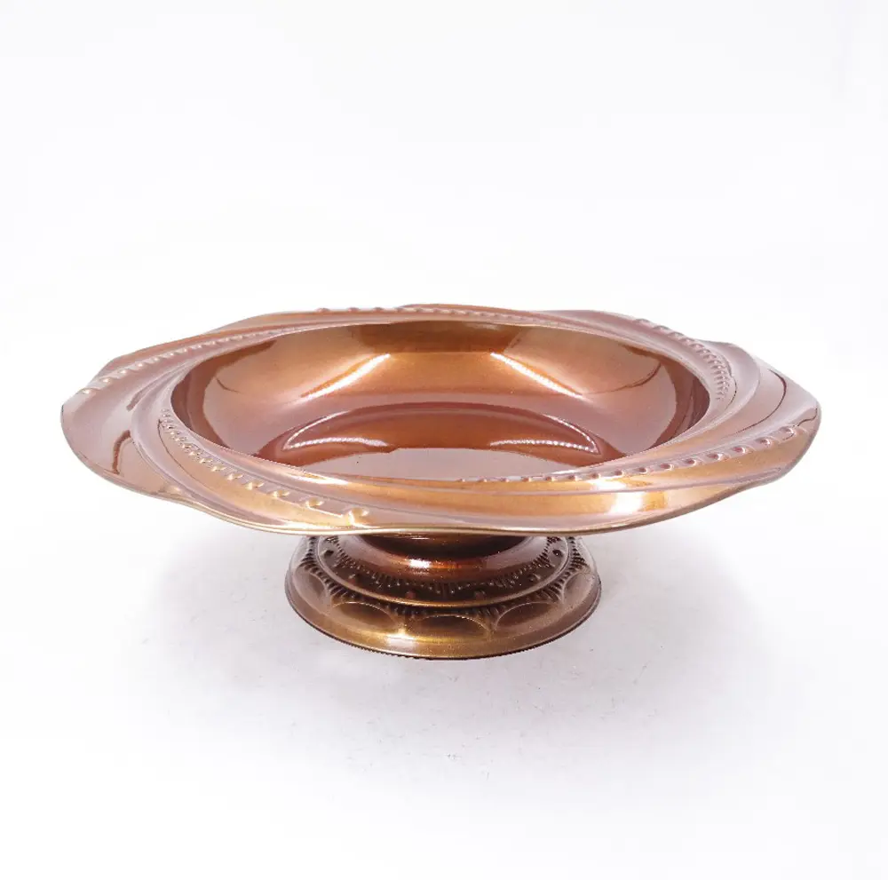 New design Arab color plated stainless steel serving plate / serving tray decorative / turkish round tray with stand