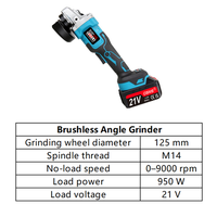 Offre Spéciale Meuleuse d'Angle Sans Balais 21V 125 mm Sans Fil avec Interrupteur à Gâchette pour Usage Industriel et Bricolage à Domicile