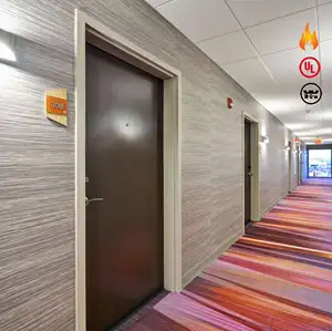 미국 호텔 UL 나열 30 분/60 분/90 분 화재 등급 문 호텔 객실 솔리드 코어 페인트 목재 문 새로운 호텔 건설